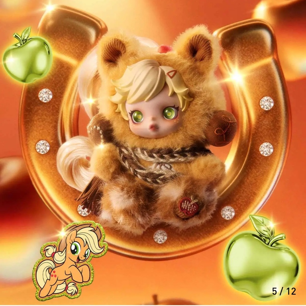 SKULLPANDA × My Little Pony Series Plush Doll Pendant (AppleJack)